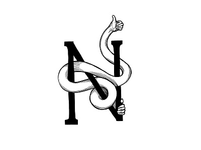 N is for noodle digital illustration noodley arm procreate sketch