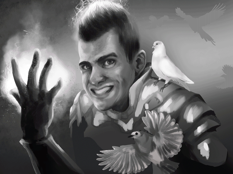 Greg, in the style of a Magic card photoshop digital illustration portrait illustration mtg magic the gathering