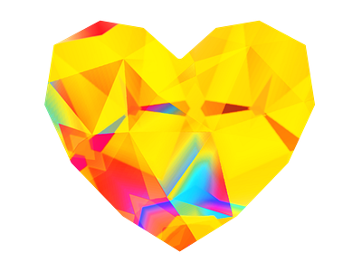 Kaleidoscopic technicolor dream heart after effects crystal heart kaleidoscope low poly multicolor rainbow technicolor