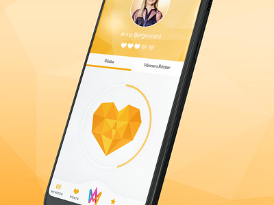 Mello 2019 UI low poly mello melodifestivalen minimal mobile app mockup