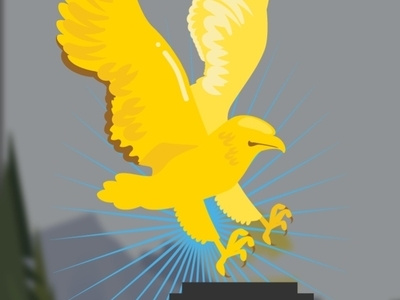 Gyllene Kungso Rnen eagle gold illustrator polarbröd trophy vector
