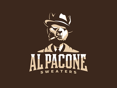 Al Pacone al capone alpaca design gangster illustration logo mob typography vector wool