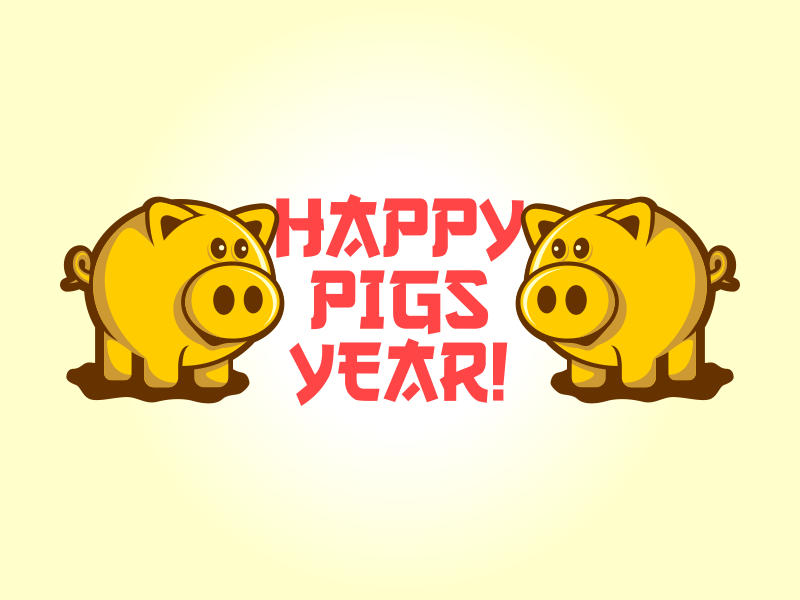 Happy Pigs Year By Alexander Demiduke On Dribbble