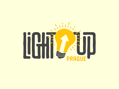 Light Up design illustration lettering light light bulb logo typography vector