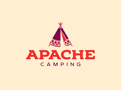 Apache Camping apache design illustration indians lettering logo teepee tipi typography vector