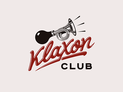 Klaxon design illustration klaxon lettering logo retro car typography vector