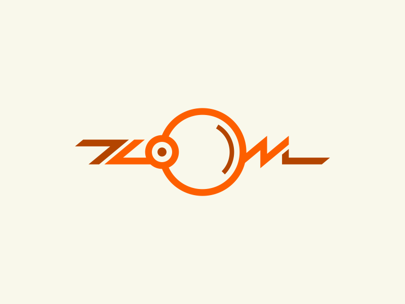 Zoom zoom magnifier logo lettering typography design illustration vector