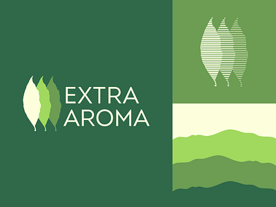 Extra Aroma design flavors illustration leaves logo spices typography vector