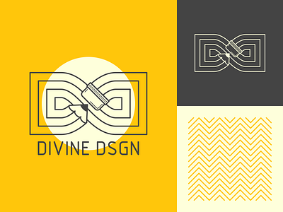Divine Design design illustration infinity logo monogram pencil typography vector