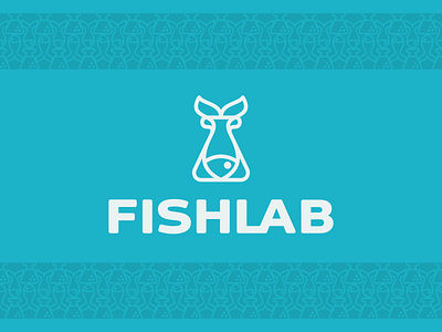 Fishlab design fish illustration logo tube typography vector