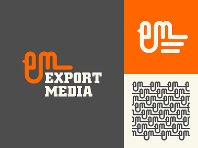 Export Media bird design illustration logo typography vector