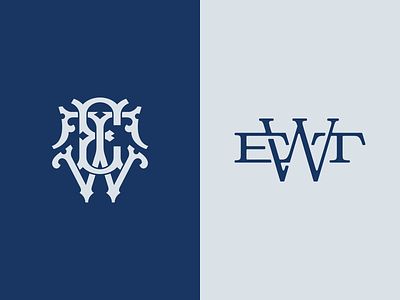 East West Trade design lettering logo monogram vector