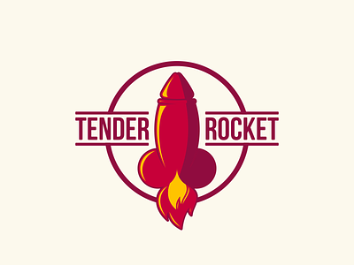 Tender Rocket design illustration logo rocket space typography vector