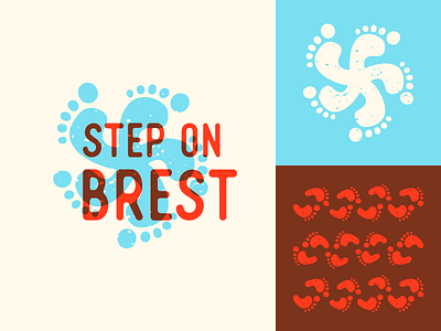 Step On Brest design illustration logo tracks typography vector