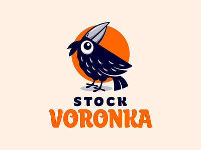 Voronka bird crow design illustration lettering logo vector