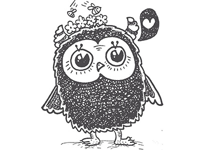 The sketchy Owl. (Daily drawing project) 365 art bird cute doodle drawing fur heart illustration owl project sketch
