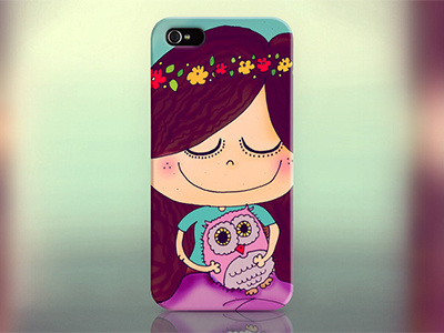 Owlie Girl! Illustration for phone cover