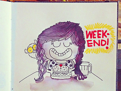 food and weekends art doodle food girl illustration weekend