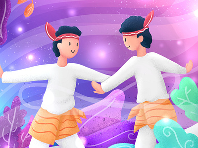 34HPI - Aceh 34hpi aceh culture dance design digital flat flat illustration illustration indonesia nusantara simple tari