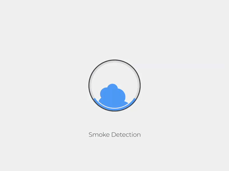 Animated smoke detection icon