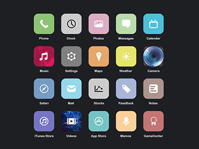 iOS7 Redesign color icon ios7 iphone ui