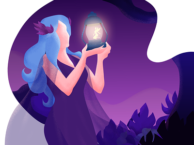 Pixie Trap design drawing fairy girl gradient illustration magic pixie purple ui vector