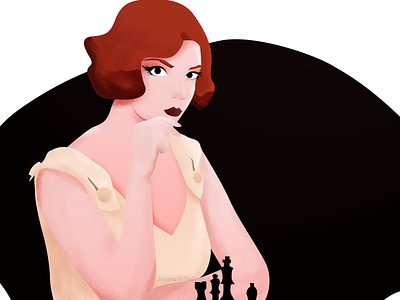 Beth Harmon beth chess design drawing gambit gradient illustration queens queensgambit