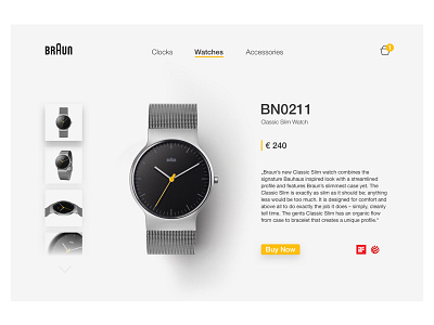 Braun-Watches redesign braun clean dieter minimal rams sketch ui ux watch website