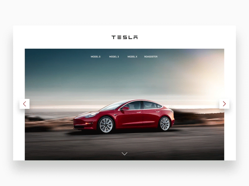 Tesla Homepage animation car clean design layout minimal motion sketch tesla ui ux website