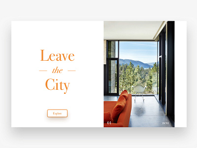 Leave The City clean explore layout minimal nature sketch ui ux website