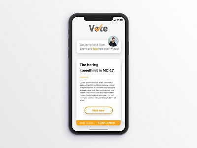 Voting App app clean design ios iphonex minimal sketch ui ux vote