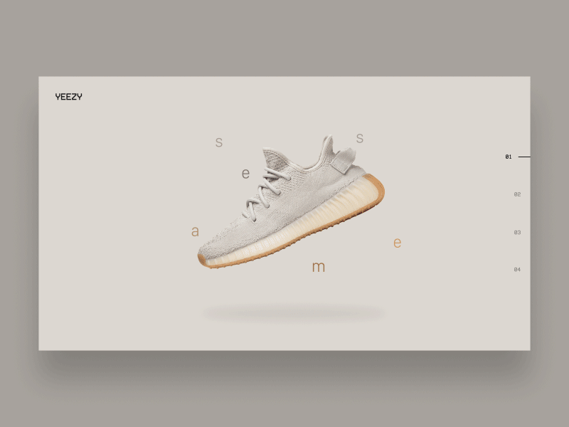YEEZY Homepage | Animation 2018 adidas after effects animation design gif glitch homepage logo minimal sneakers ui ux website yeezy