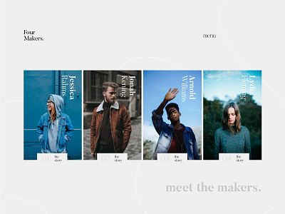 Four Makers. art blog design grid homepage minimal photo typogaphy ui ux web website