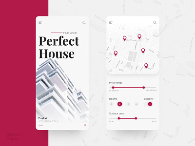 Perfect House - mobile concept apartment concept house house developer map mobile mobile design mobile ui price range range ui ui design