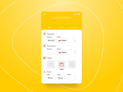 Calculator shipping app calculator concept courier delivery form mobile ui shipping ui