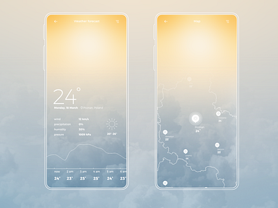 Weather app concept gradient map mobile app mobile ui sunny day ui uidesign weather weather forecast
