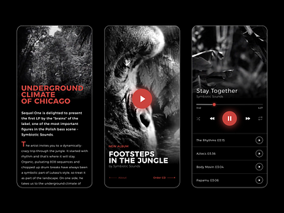 Landing page - dark mode dark mode dark ui jungle landingpage mobile ui music music player player