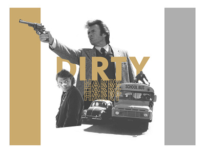 Dirty Harry - collage classic clint eastwood collage dirty harry gun illustration
