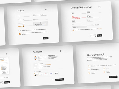 Multi step form concept confirmation form insurance personal data steps watch