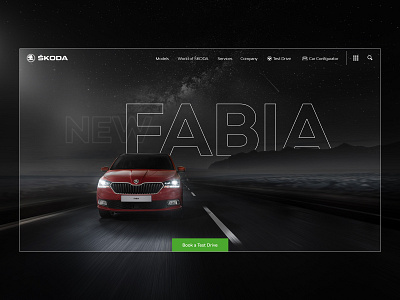New ŠKODA Fabia car concept fabia landingpage render skoda test drive ui uidesign webdesign