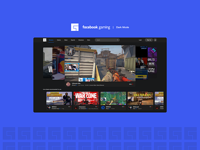 Facebook Gaming Dark Mode adobe xd adobexd adobexduikit app design apple deezer design facebook game gaming music music app spotify spotify cover stream streaming twitch