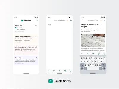 Simple Notes app app design apple design figma figmadesign graphic design illustration logo mobileapp motion graphics notes spotify ui