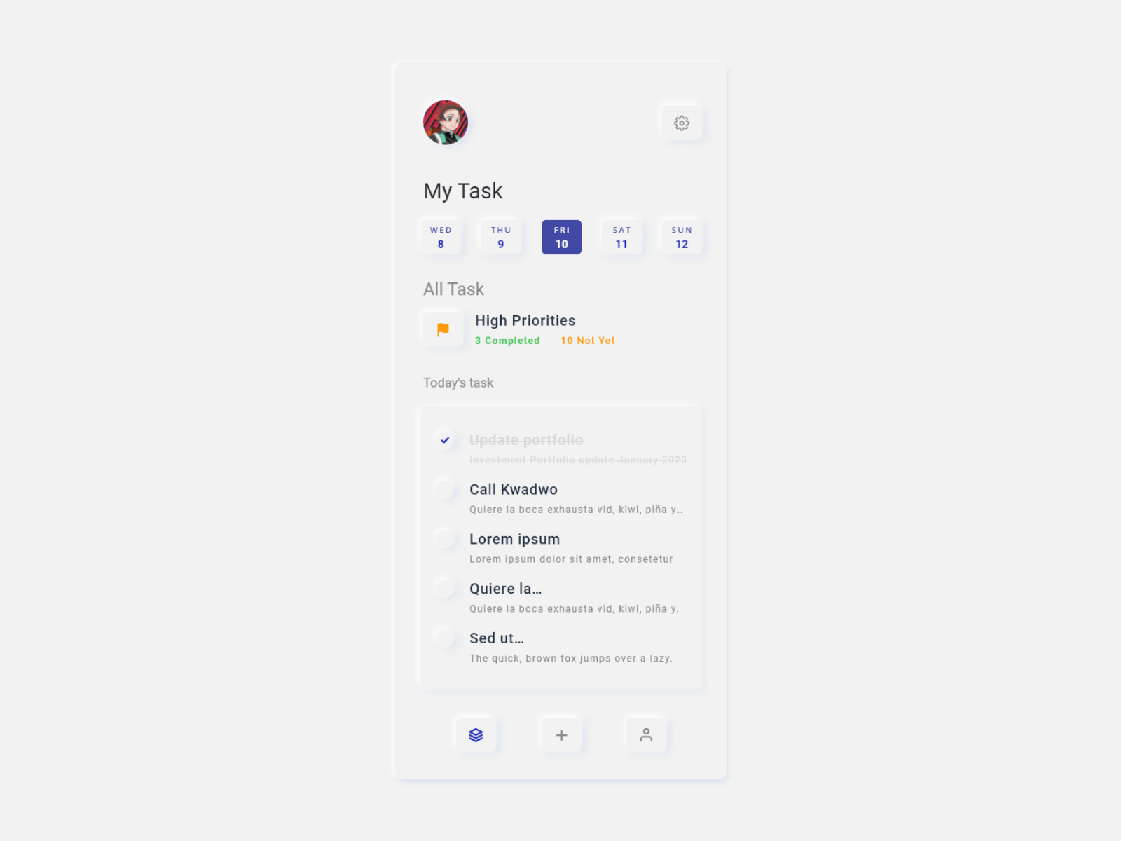 Todo List Neuromorphic Ui Design By Marlon Allen Jnr On Dribbble