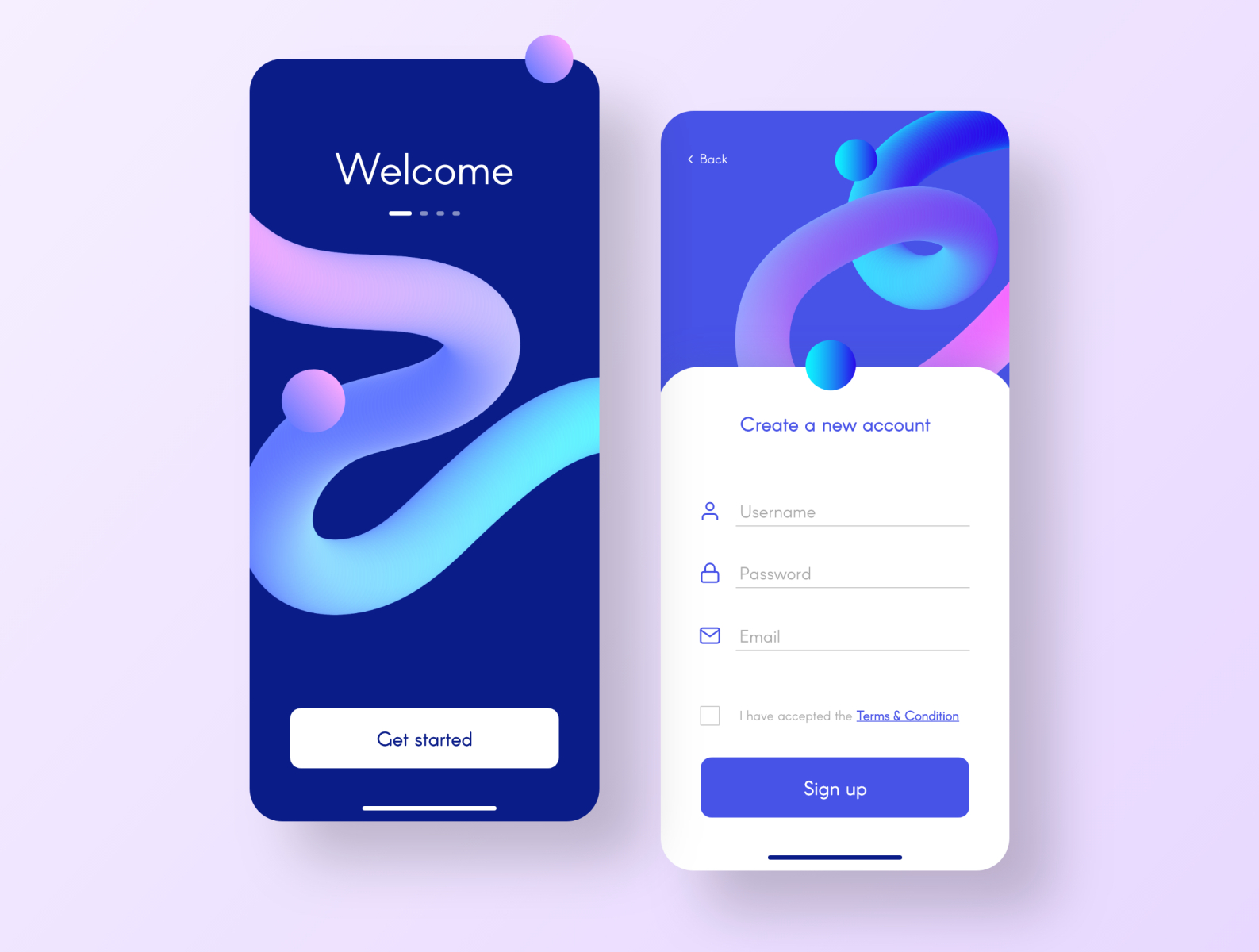 Gradient Mobile Login by Lukas Rudrof on Dribbble