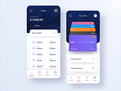 Fincance Mobile App Design adobe xd app design creditcard finance financial mobile ui payment