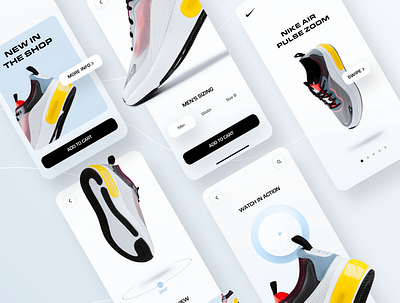 Minimal Sneaker Mobile Design Concept interactive minimal mobile nike sneaker typography ui uiux