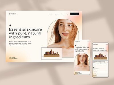 BioSkin. – Essential Skincare Webdesign Concept beauty gradients organic responsive skin skincare ui uidesign web webdesign website