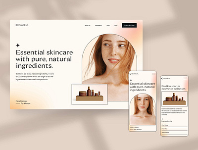 BioSkin. – Essential Skincare Webdesign Concept beauty gradients organic responsive skin skincare ui uidesign web webdesign website