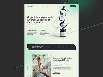 CBD Organic products – Landingpage Concept