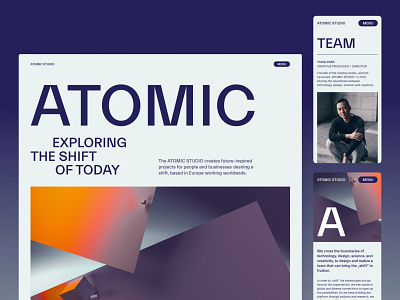 ATOMIC Studio - Webdesign Concept gradient landingpage modern responsive studio webdesign